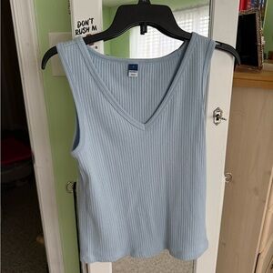 Old Navy Blue Ribbed Sleeveless Tank Top